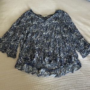 CYNTHIA ROWLEY PEPLUM FLORAL TOP